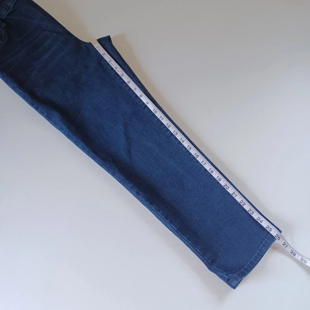 Time and True Pull On Jeans Womens M 8-10 Dark Wash Denim Faux Fly Stretch Pants